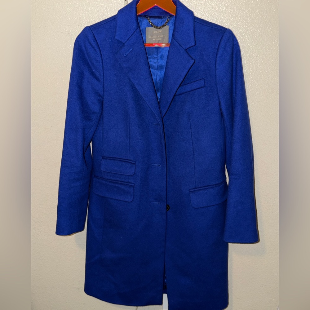 J.Crew Cobalt long Blue Wool Peacoat by Nello Gori – Women’s size small